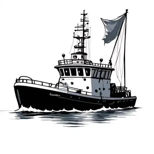 Tugboat tattoo design idea