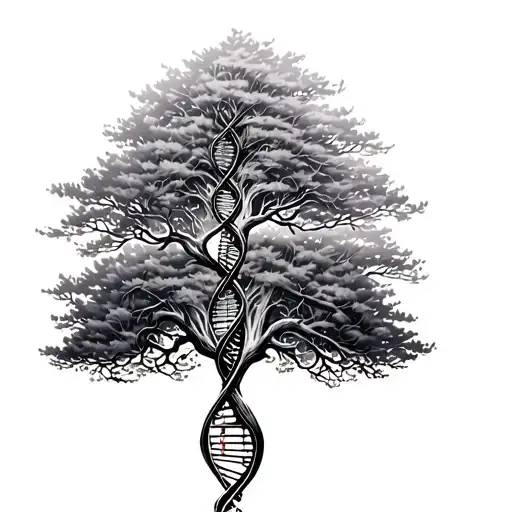 dna tree music tattoo design idea