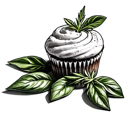 basil rosemary muffin tattoo design idea