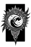 "sun and moon" Aztec tattoo design idea