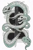snake skeleton slithering tattoo design idea