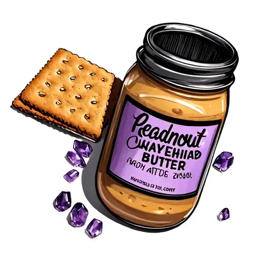 Graham cracker and a jar peanut butter w amethyst  tattoo design idea