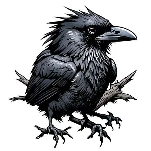 Bad omen crow tattoo design idea