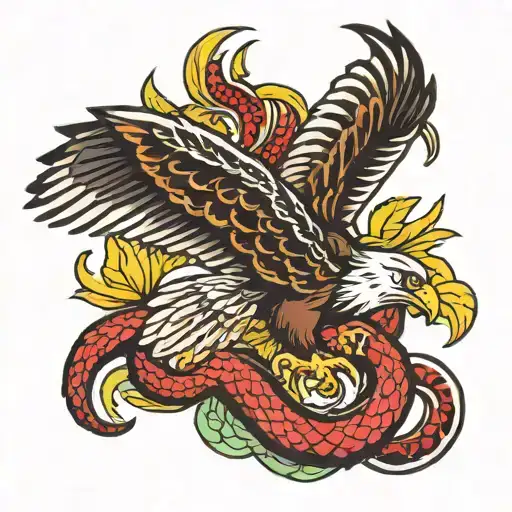 eagle snake tattoo design idea
