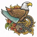 eagle snake tattoo design idea