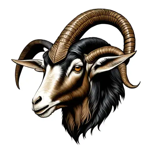 Capricorn goat head tattoo design idea