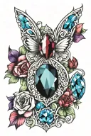 Birthstone pattern tattoo design idea