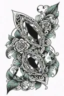 Birthstone pattern tattoo design idea