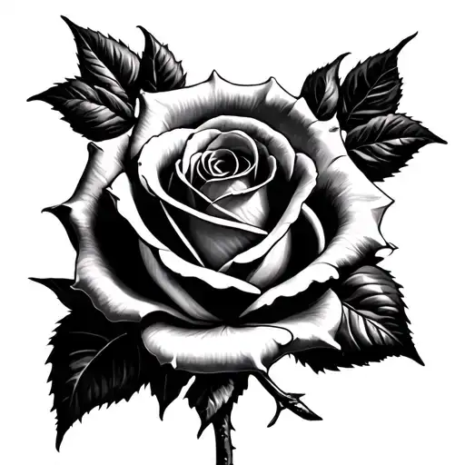 three thorned rose tattoo design idea