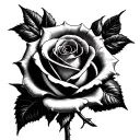 three thorned rose tattoo design idea