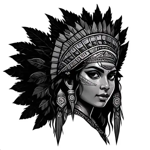 Aztec Princess tattoo design idea