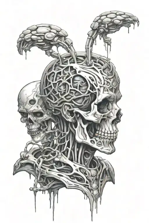 necromancer raising androids tattoo design idea