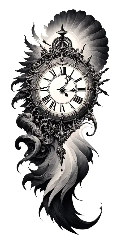 clock map gods tattoo design idea
