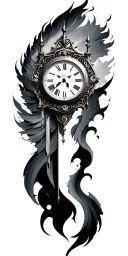 clock map gods tattoo design idea