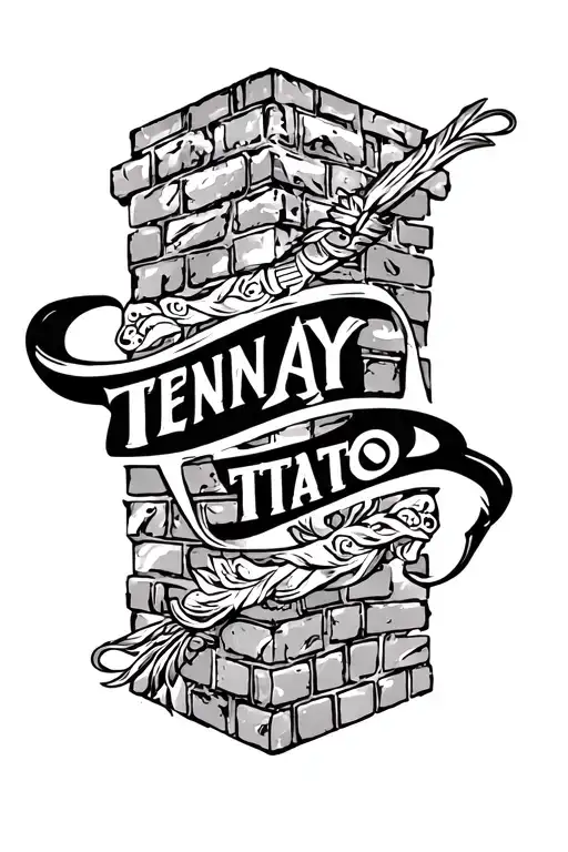 "Tenaya" brick wall tattoo design idea