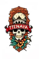 "Tenaya" brick wall tattoo design idea