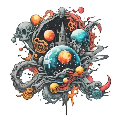 blackout galaxy tattoo design idea