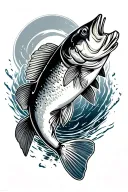 walleye jumping tattoo design idea