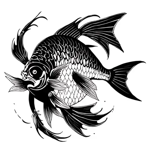 The tattoo is designed to combine the fish and gods of Boruto but but tattoo design idea
