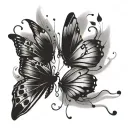 semicolon with butterflies fluttering tattoo design idea