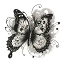semicolon with butterflies fluttering tattoo design idea