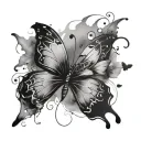semicolon with butterflies fluttering tattoo design idea