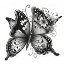 semicolon with butterflies fluttering tattoo design idea