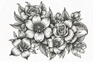 may, June, July, September birth flowers tattoo design idea