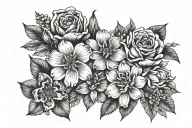 may, June, July, September birth flowers tattoo design idea