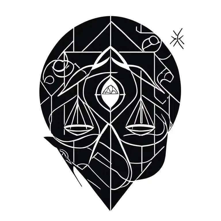 Aquarius And Libra tattoo design idea