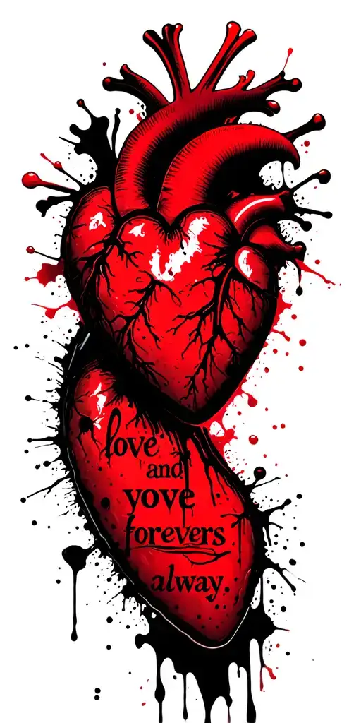 heart. 07/08/2025. love you forever and always tattoo design idea