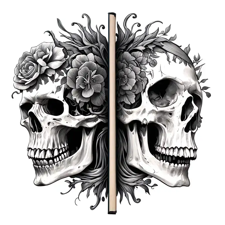 Life and death book; On the left as "edge" life and on the right as "edge" death. The two a tattoo design idea