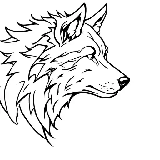 Roman wolf in side profile tattoo design idea