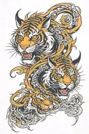 dragon and tiger tattoo design idea
