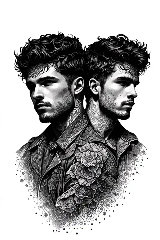 twin brothers tattoo design idea