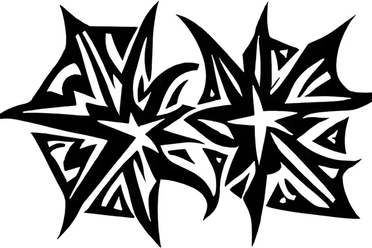 5 pointed star tattoo design idea