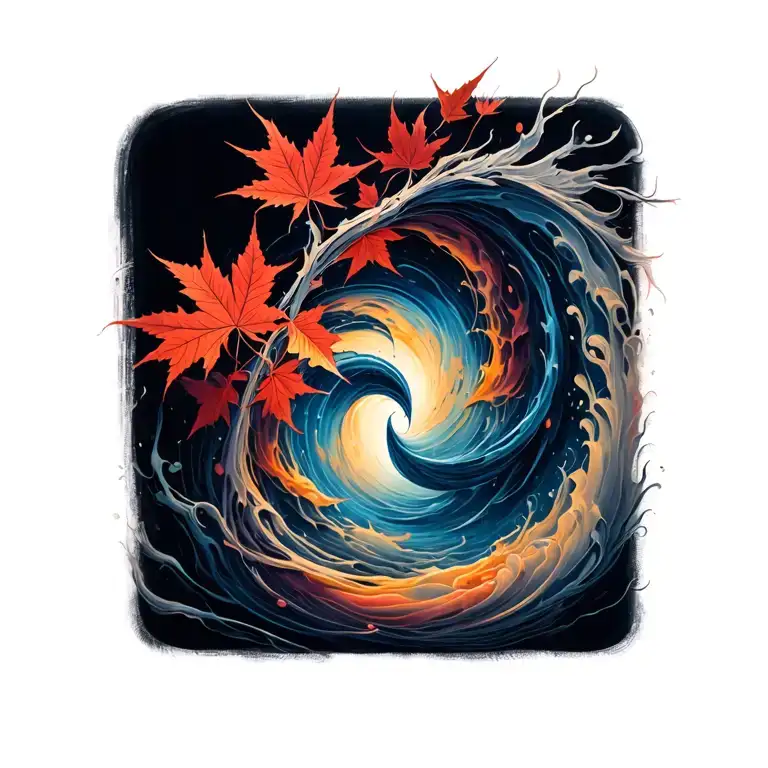 Medium Tattoo to start delicate at my left ring finger with a Japanese maple design, moving gracefully in a fluid spiral tattoo design idea