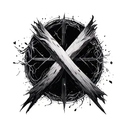 Negative Space Cross tattoo design idea