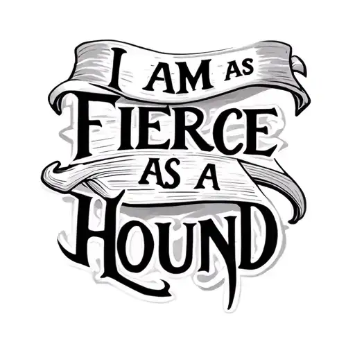 "I am as fierce as a hound" Bookish tattoo design idea