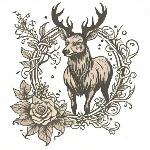 Harry potter patronus deer tattoo design idea