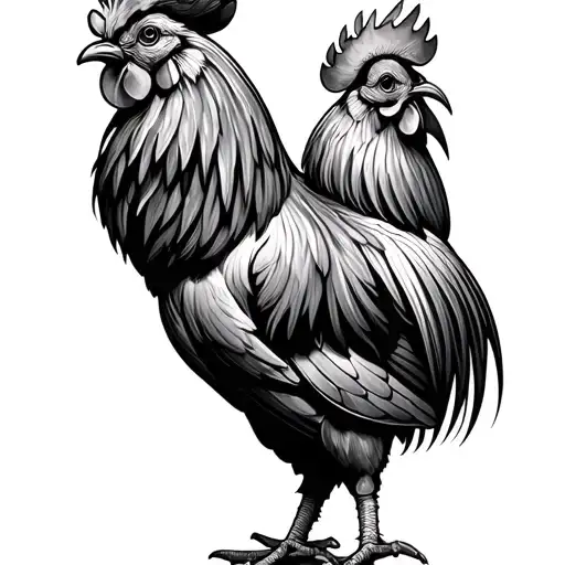 Gemini Rooster tattoo design idea