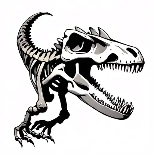 Dinosaur Skeleton tattoo design idea