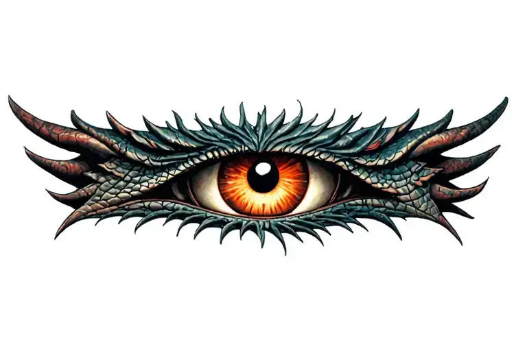 single dragon eye tattoo design idea