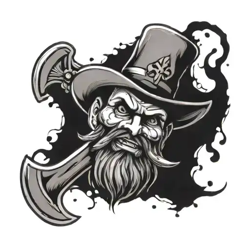 New Orleans saints with a hatchet man walking tattoo design idea