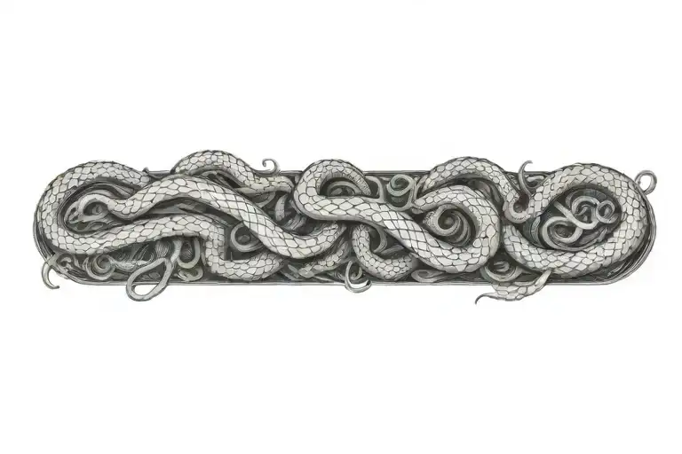 tentacles and snakes wrapping gustave dore style tattoo design idea