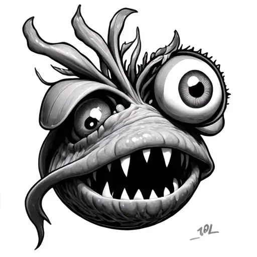 Make a carnivorous plant like in Mario with eyes on his head everywhere tattoo design idea