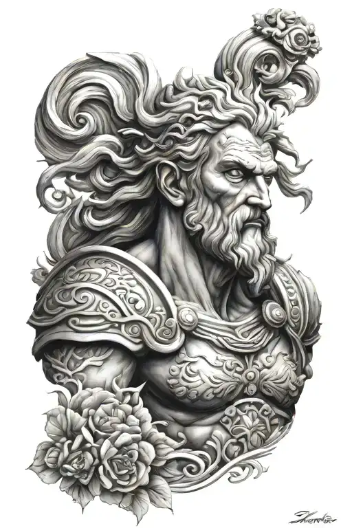 zeus sleeve tattoo tattoo design idea