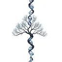 tree composed by dna-strand tattoo design idea