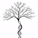 tree composed by dna-strand tattoo design idea
