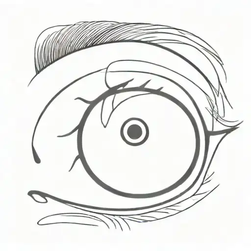 an eye with a bifurcated eyelid tattoo design idea